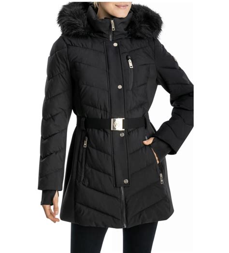 michael kors jacke schwarz damen|michael kors winter jacket women.